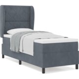 vidaXL Box Spring Krevet s Madracem Tamno Siva 80x200 cm Baršun | shoptok.hr
