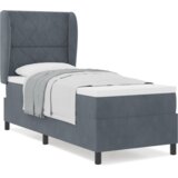vidaXL Box Spring postelja z vzmetnico temno siva 80x200 cm žamet | Shoptok.si