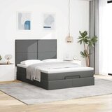 VidaXL otomanski okvir kreveta s madraca tamnosivi 140x200cm tkanine Slike