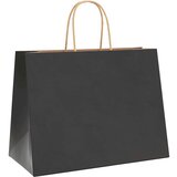  Papirnate vrećice 250 kom s ručkama crne 32x17x25 cm | shoptok.hr