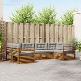  Set vanjskih sofa 6 kom. Prirodna i svijetlo siva 325 x 166,5 x 73 cm | Shoptok.si