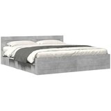  Okvir kreveta s uzglavljem siva boja betona 200x200 cm drveni | shoptok.hr