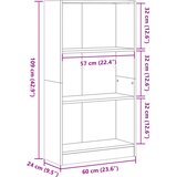  Regal za knjige boja hrasta 60x24x109 cm konstruirano drvo | shoptok.hr