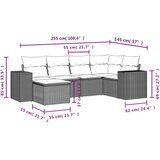 vidaXL 6-dijelni set vrtnih sofa s jastucima crni od poliratana | shoptok.hr