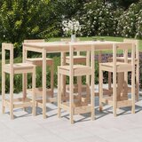 vidaXL 7-dijelni vrtni barski set od masivne borovine | shoptok.hr