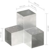  Spojnici za stupove u Y-obliku 4 kom pocinčani metal 101x101 mm | shoptok.hr