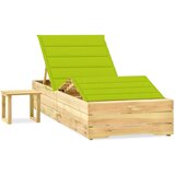 Maison Chic Vrtni Ležalnik - Sončna ležalnik z mizico in blazino impregnirana borovina, (22043107) | Shoptok.si