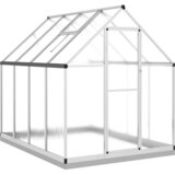  Staklenik s okvirom srebrni 224 x 169 x 202 cm aluminijski | shoptok.hr