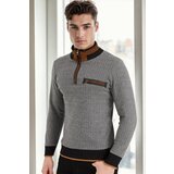 Dewberry 1039 MEN'S SWEATSHIRT-LIGHT PATTERNED BLACK Cene
