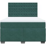  Box spring postelja z vzmetnico temno zelena 140x200 cm žamet, (21310469) | Shoptok.si