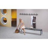 eurokraft pro Garderobna letev z dvojnimi kljukicami, dolžina 2 x 1000 mm, 2 x 4 dvojne kljukice, svetlo siva | Shoptok.si