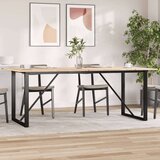  Blagovaonski stol O-oblika 200x100x75 cm od borovine i željeza | shoptok.hr