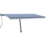 Ročna zložljiva tenda z LED lučkami 500x350 cm modra in bela, (21089210) | Shoptok.si