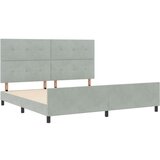  Postelja Svetlo siva 200x200 cm Žamet, (22049904) | Shoptok.si