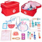 ECO TOYS Drveni set za igru ​​liječnika, medicinska torba za djecu, 28 dijelova, Cijene
