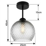 Brilagi LED plafonski luster R GLASS 1xE27/60W/230V prečnik 25 cm crna/dimljeno-siva | Eponuda.com