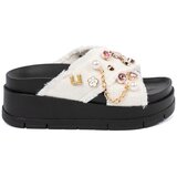 SEASTAR White flip-flops on a black platform with pins | Shoptok.si