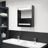 Furnova LED kopalniška omarica z ogledalom sijoče siva 50x14x60 cm, (21947259) Cene