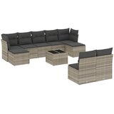  10-dijelni set vrtnih sofa poliratan s jastucima svijetlosivi | shoptok.hr