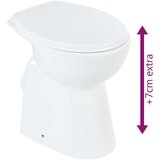 vidaXL Toaletna školjka bez ruba 7 cm viša keramička bijela | shoptok.hr