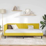  Kutni okvir kreveta s uzglavljem Žuta 90 x 190 cm Baršun | shoptok.hr