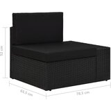  Modularni dvosjed od poliratana crni | shoptok.hr