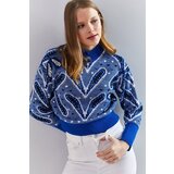 Bianco Lucci Women's Turtleneck Patterned Sweater Cene