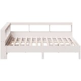  Posteljni okvir brez vzmetnice bela 135x190 cm trdna borovina | Shoptok.si