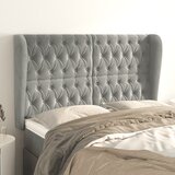 vidaXL Uzglavlje s ušima svjetlosivo 147x23x118/128 cm baršunasto Cijene