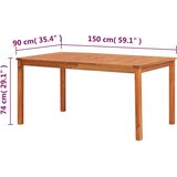  Vrtni stol od masivnog bagremovog drva 150 x 90 x 74 cm | shoptok.hr