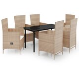  7-dijelni vrtni blagovaonski set s jastucima bež | shoptok.hr