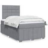vidaXL Box spring postelja z vzmetnico svetlo siva 120x200 cm blago Cene