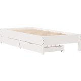 vidaXL Posteljni okvir bel 90x190 cm trdna borovina, (21308295) | Shoptok.si