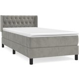 Maison Chic Box spring postelja - Vzmetna postelja z vzmetnico svetlo siv 90x190 cm žamet SL14397, (21905971) Cene