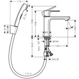 Hansgrohe 72215670 rebris s 110 armatura za umivalnik s higijenskim tuš setom | Shoptok.si
