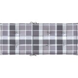 vidaXL Jastuci za stolice 2 kom sivi karirani 120x50x3 cm od tkanine | shoptok.hr