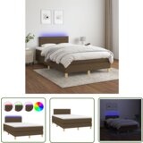 The Living Store Box spring postelja z vzmetnico LED tem. rjava 120x200 cm blago - Box Spring Postelja, (21737251) | Shoptok.si