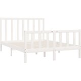  Posteljni okvir bel iz trdnega lesa 140x200 cm, (20684948) | Shoptok.si