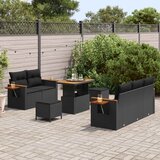  Sjedeća garnitura za vrt 10 kom. 7-Broj sjedala Crna poliratan 179 x 179 x 85 cm | shoptok.hr