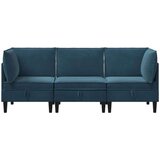 Komplet pohištva za dnevno sobo z blazino 3 pcs Modra Žamet, (5000283110) | Shoptok.si