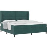 Box spring krevet Tamnozelena 200 x 200 cm Baršun | shoptok.hr