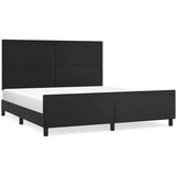  Posteljni okvir z vzglavjem črn 180x200 cm umetno usnje, (20788583) | Shoptok.si
