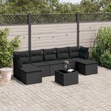  8-dijelni set vrtnih sofa od poliratana s jastucima crni | shoptok.hr