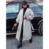 DStreet Płaszcz damski OPULENA długi z paskiem szary | shoptok.hr