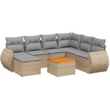 Maison Chic Seti vrtnega pohištva - Vrtna garnitura - Vrtni pohištvo set 8-delna z blazinami bež poli ratan, (21799725) | Shoptok.si
