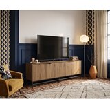 Marckeric Črna/v naravni barvi TV omarica v hrastovem dekorju 150x61x35 cm Aiden – | Shoptok.si