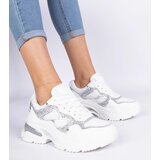 Gemre White women's sneakers decorated with glitter Sandoria | Shoptok.si