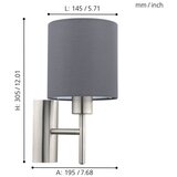 Eglo pasteri zidna/1, e27, nikl-mat/siva 4546DGJ | Eponuda.com