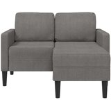  Dvosjed s ležaljkom u obliku slova L svijetlo siva 125 cm lanena - Svjetlosiva | shoptok.hr