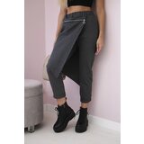 Włoski Punto Milano Winter trousers with a decorative zipper Graphite | Shoptok.si